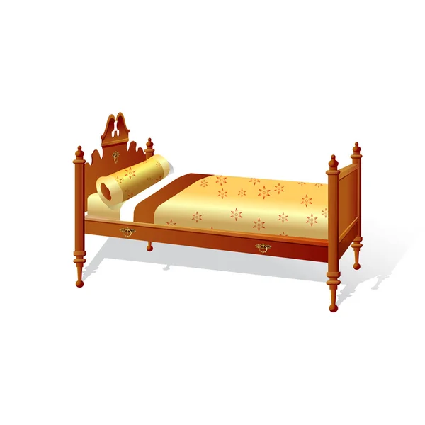 Иллюстрация кровати на белом фоне — стоковый вектор
