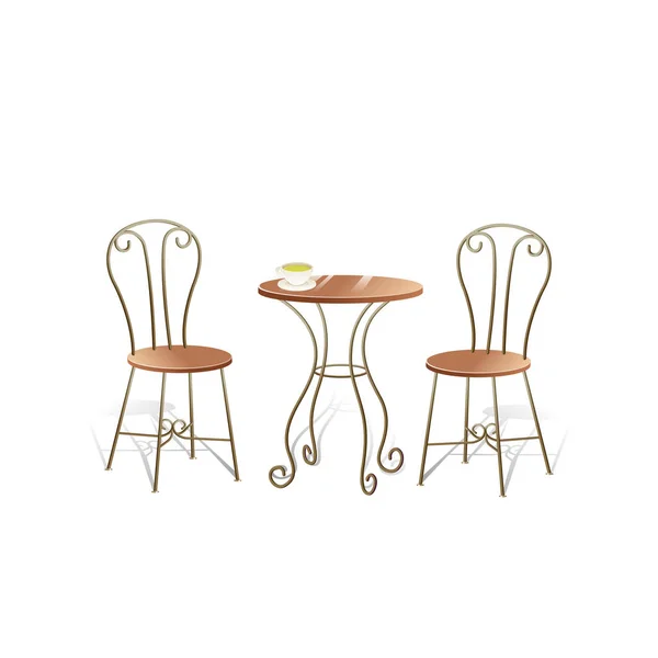 Romantischer Tisch und Stuhl — Stockvektor