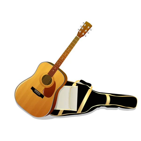 Guitarras acústicas aisladas sobre fondo blanco — Vector de stock