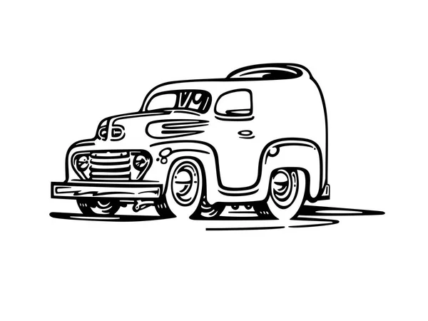 Старий фургон мультфільм Ілюстрація — стоковий вектор