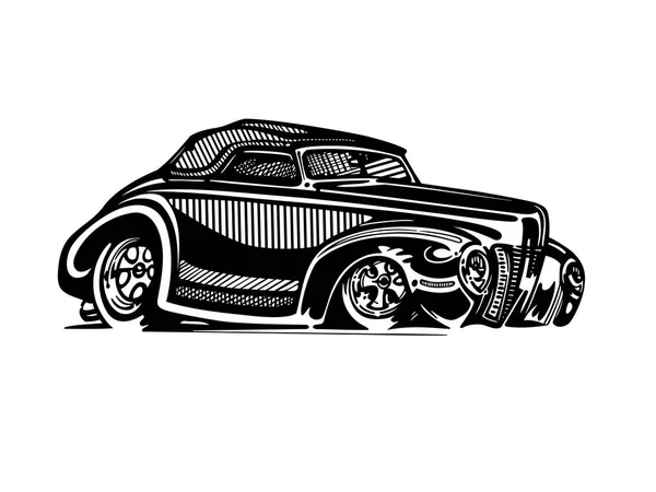 Διάνυσμα ρετρό πουσαρισμένο αυτοκίνητο αυτοκίνητο clipart καρτούν εικονογράφηση. — Διανυσματικό Αρχείο