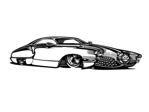 Vektor retro hotrod auto clipart kreslený obrázek. — Stockový vektor