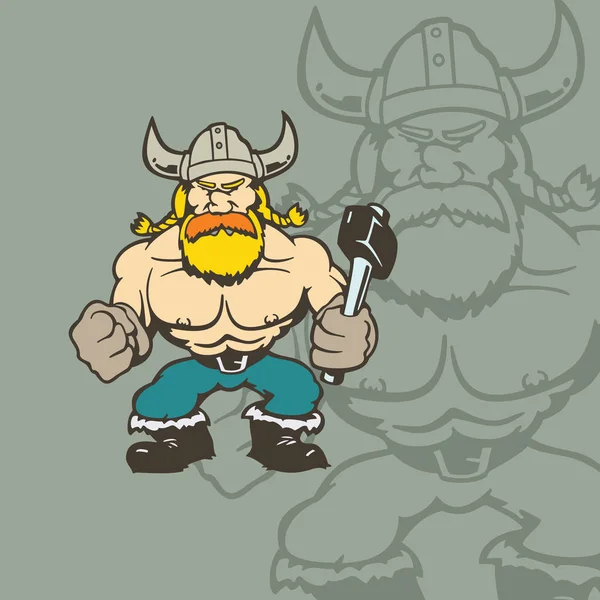 Personaje de dibujos animados vikingo Ilustración — Vector de stock
