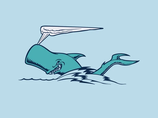 Žralok plavání ilustrace — Stockový vektor
