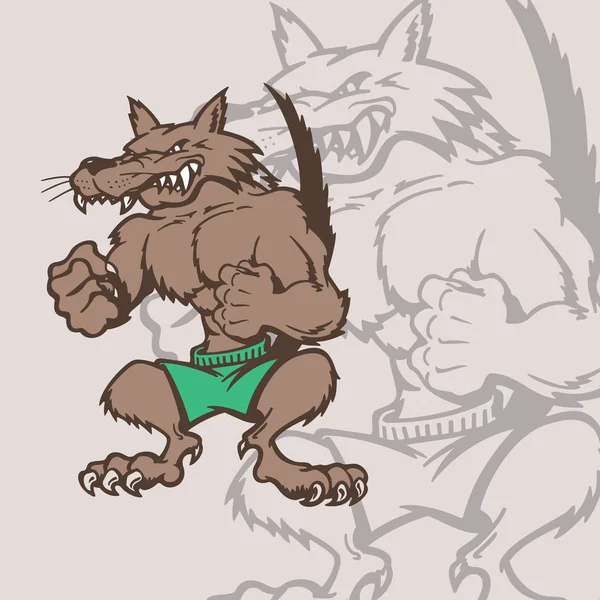 Loups personnages de dessins animés Illustration — Image vectorielle