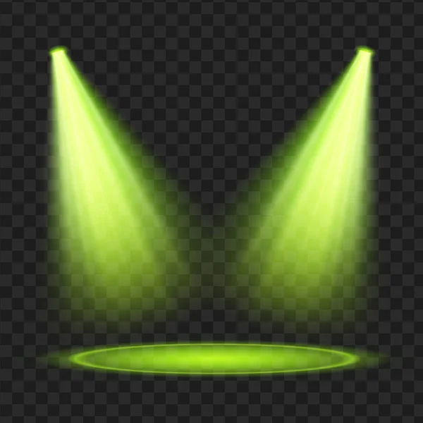Gröna vektor spotlight. Ljuseffekt. vektor Illustration — Stock vektor
