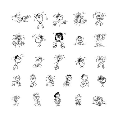 yüz karikatür ifade... Vektör çizim 