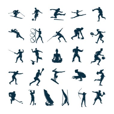 Vector silhouettes insanların spor küme kümesi