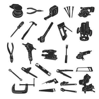 İnşaat aracı siluet vektör set