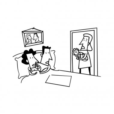 bir ilişki karikatür çizimi sahip