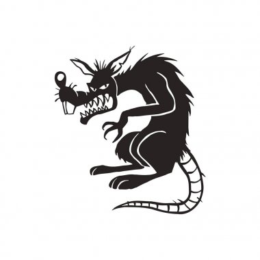 kötü siyah fare çizgi film illüstrasyon vektör