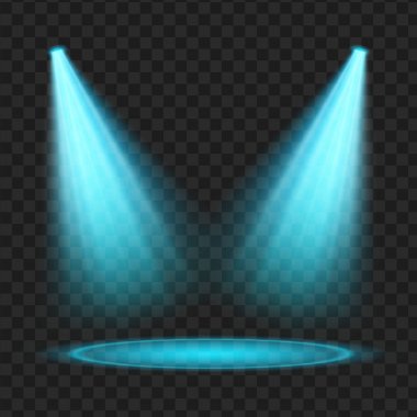 mavi bir vektör projektör. Işık efekti. vektör çizimi