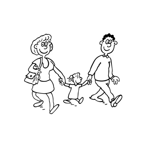 Föräldrar med barn tecknad — Stock vektor