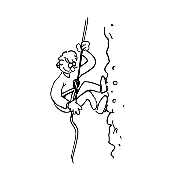 Rock Climbing boy Illustration — Stock vektor