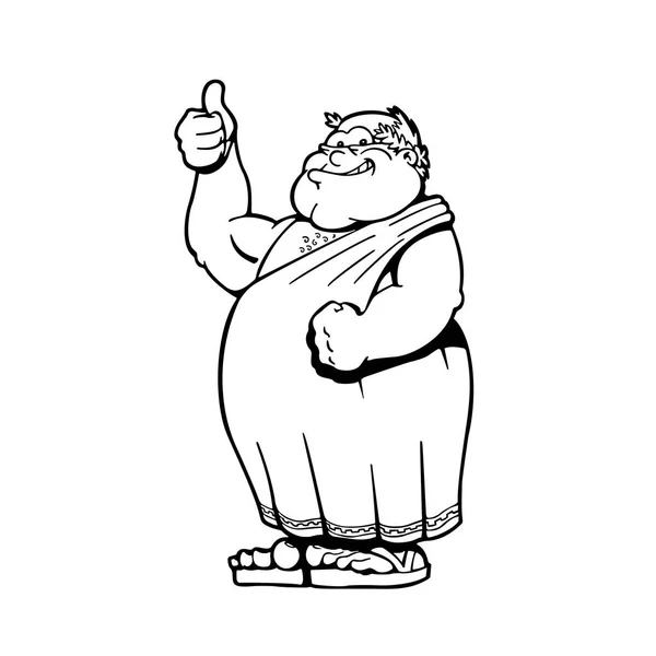 Primeiro-ministro de Roma. Personagem de desenhos animados. Ilustração vetorial . — Vetor de Stock