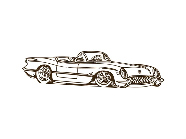 Oldtimer Muscle Cars Illustration — Stockvektor