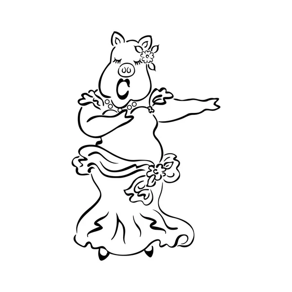 Иллюстрации мультфильмов о свиньях — стоковый вектор