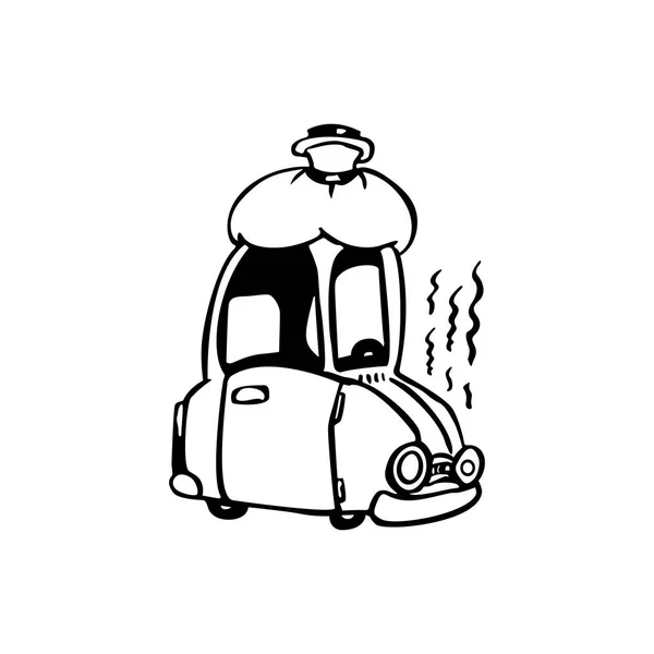 Malade voiture dessin animé illustration vecteur — Image vectorielle