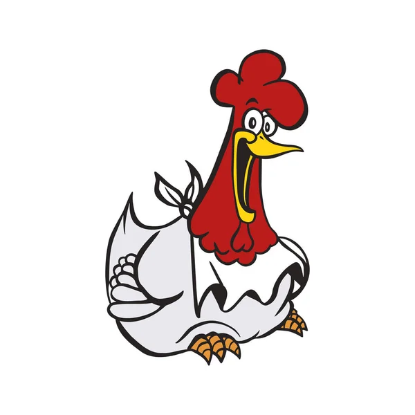 Ilustración de dibujos animados de pollo feliz — Vector de stock