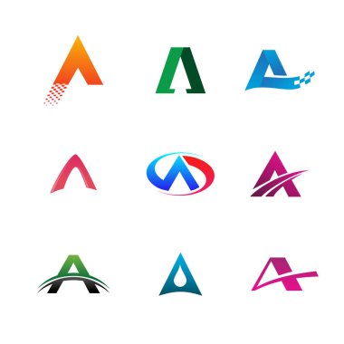 mektup bir logo koleksiyon ayarla. logo tasarım kavramı şablonu