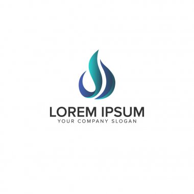 Damla su vektör logo tasarım kavramı şablonu