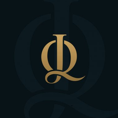 lüks mektup jq logo tasarım şablonu