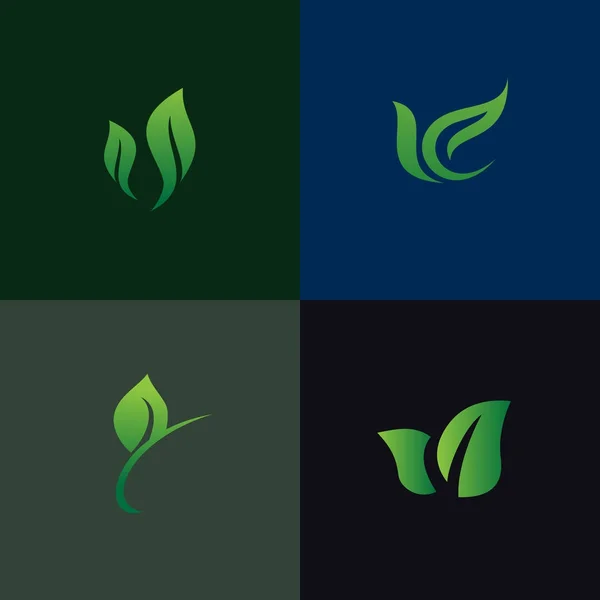 Leaf natur logotyp ställa samling — Stock vektor