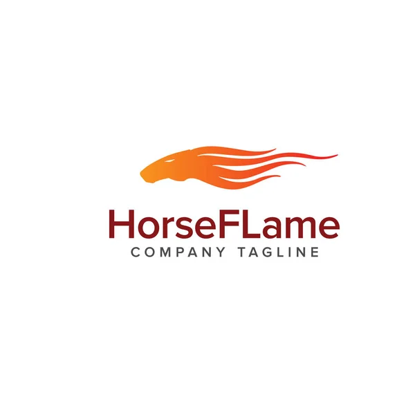 Koń logo flame. Zwierzęta logo projekt koncepcji szablonu — Wektor stockowy