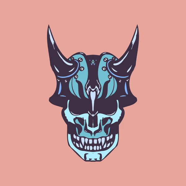 Monster skull retro cartoon vector illustration design — Stock Vector