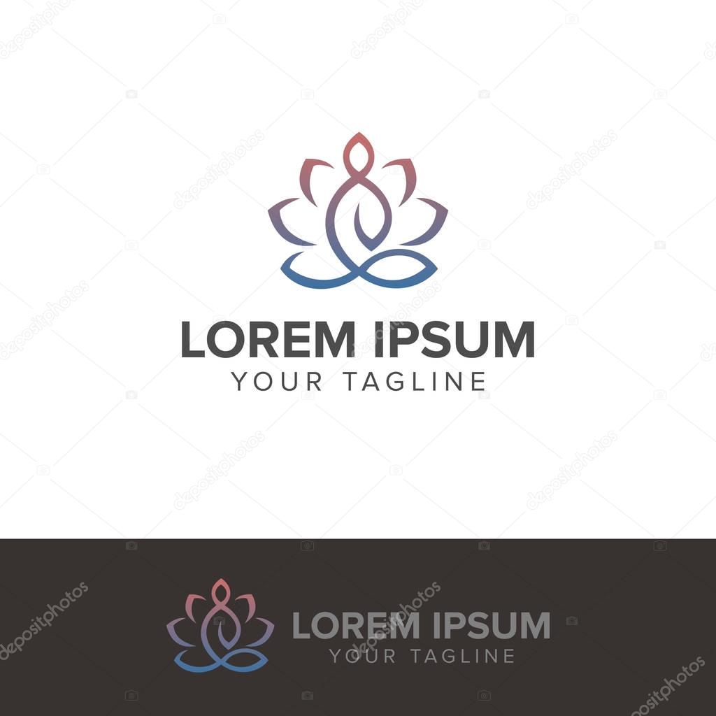Yoga meditation logo design concept template. fully editable vector