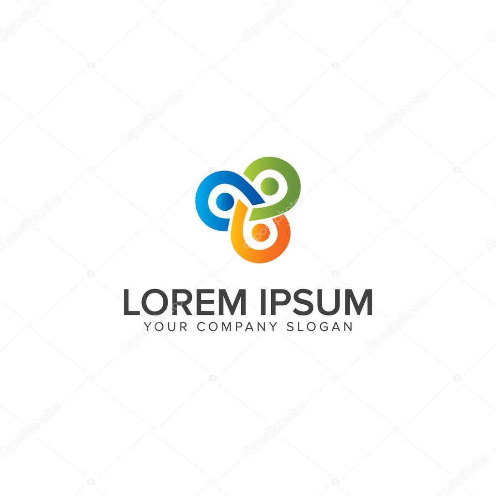 Friendship, Teamwork, Connectivity logo  design concept template. fully editable vector
