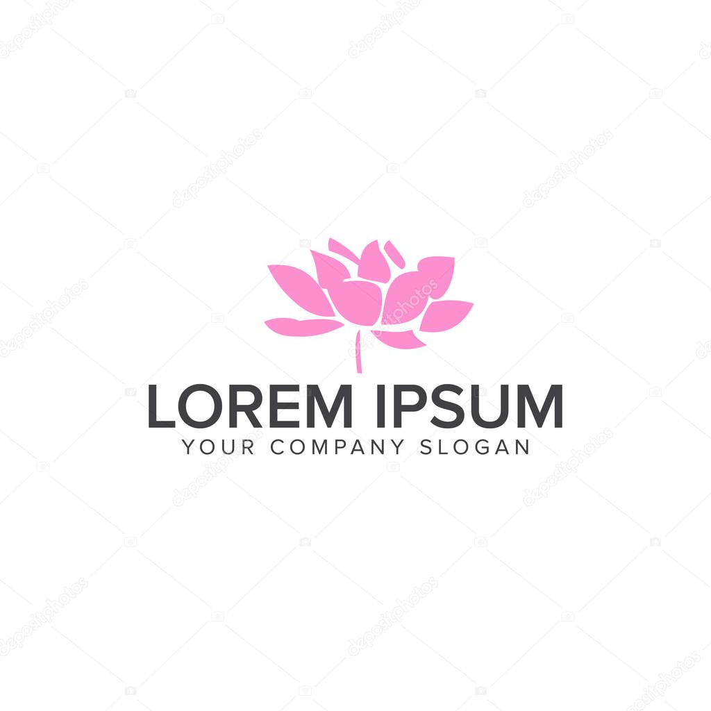 Vector abstract flower. Spa, yoga and relax logo  design concept template. fully editable vector