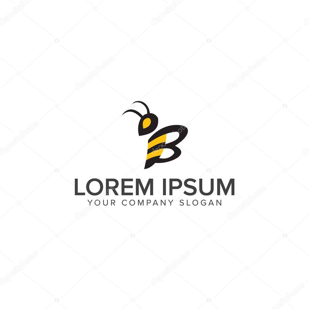 Bee Logo  design concept template. fully editable vector