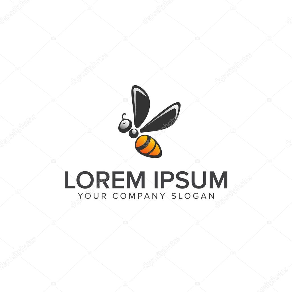 Bee Logo  design concept template. fully editable vector