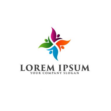 ekip çalışması ortaklık insanlar logo tasarım kavramı şablonu