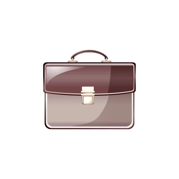 Leather business bag . Vector Illustration Isolated on White Background — Stock Vector