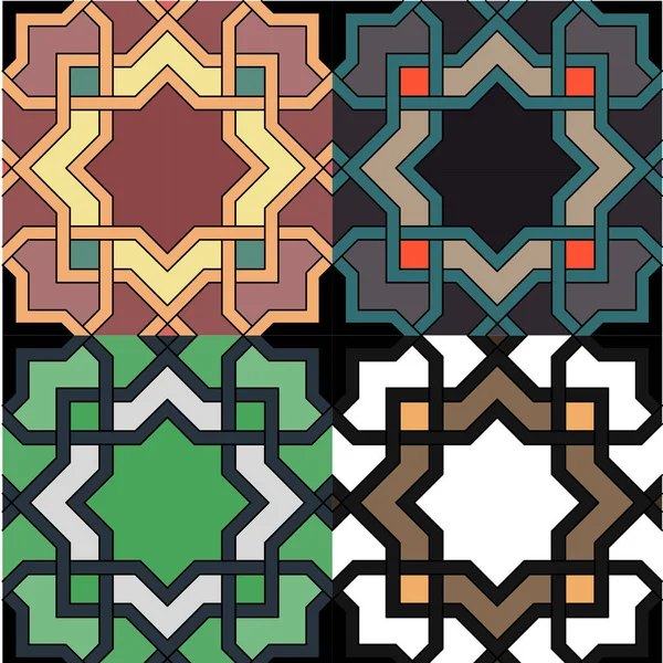 Padrão mozaic. padrão decorativo. diferente cor option.vector ilustração —  Vetores de Stock