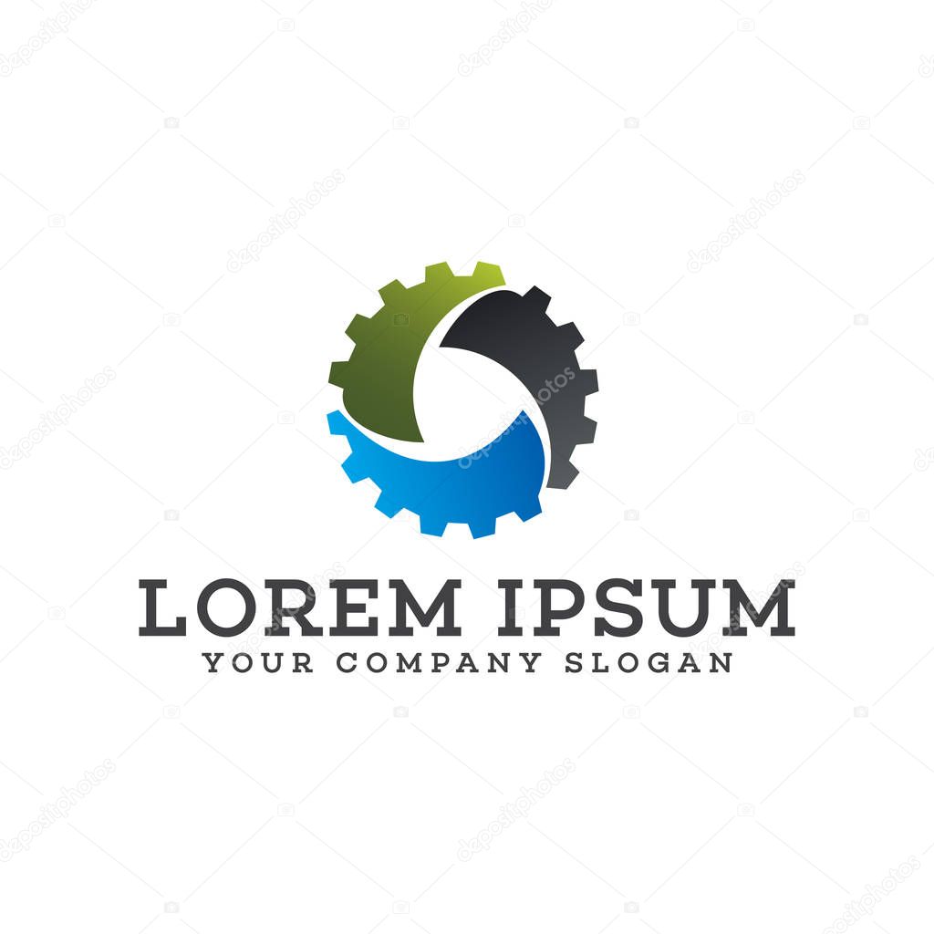 Mechanical auto logo. gear automotive logo  design concept template. fully editable vector