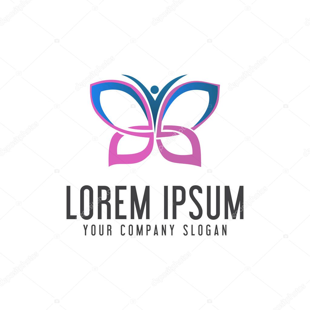 Butterfly logo. Spa and Esthetics Cosmetics and beauty logo design concept template. fully editable vector