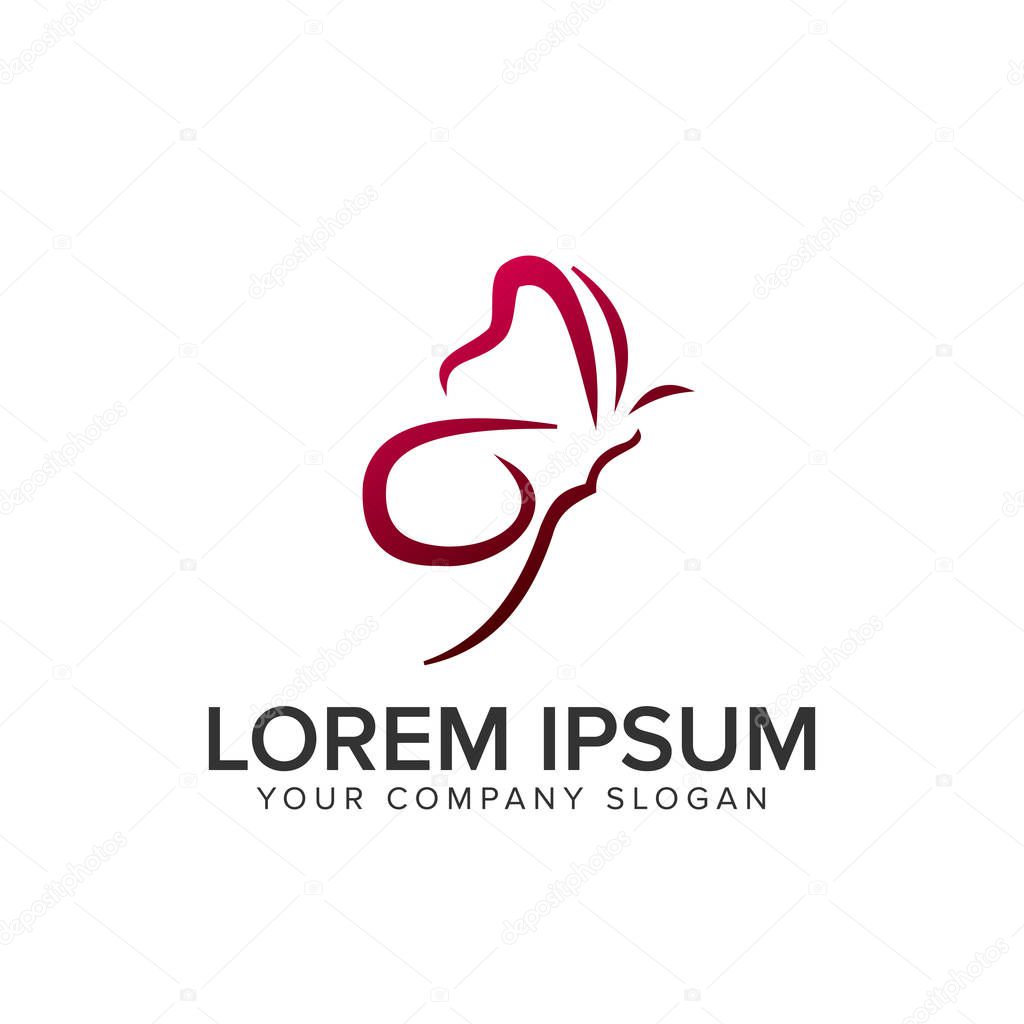 Butterfly logo Spa and Cosmetics beauty logo  design concept template. fully editable vector