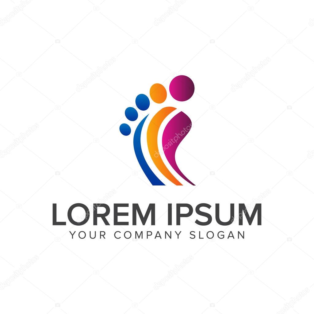 Leg people logo  design concept template. fully editable vector
