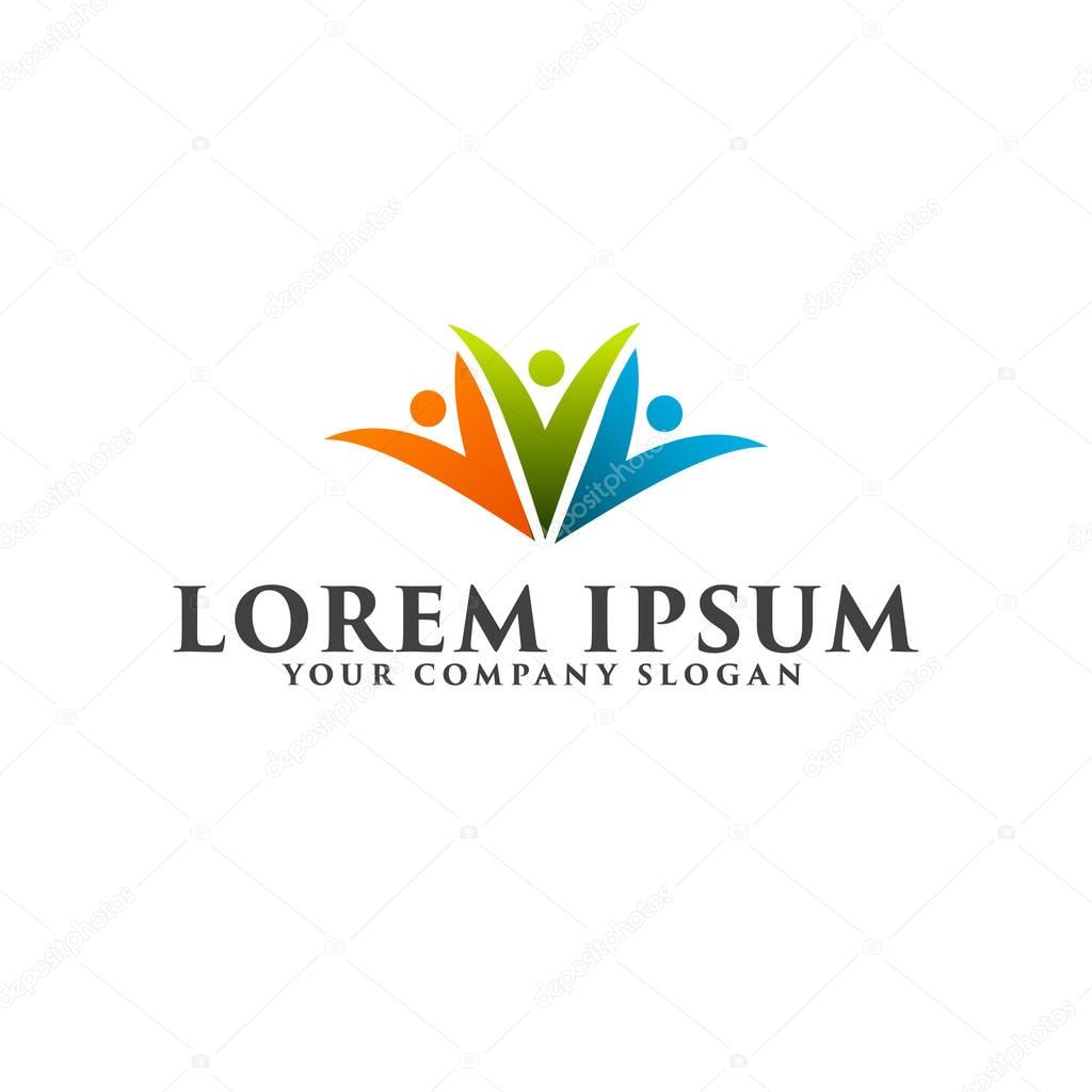 People Business and Consulting logo. teamwork communication group logo design concept template. fully editable vector