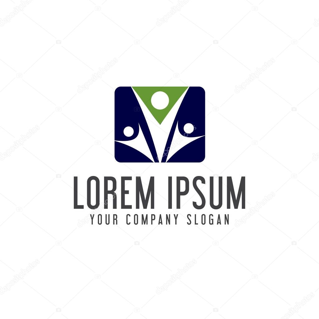 People Business and Consulting logo. teamwork communication group logo design concept template. fully editable vector