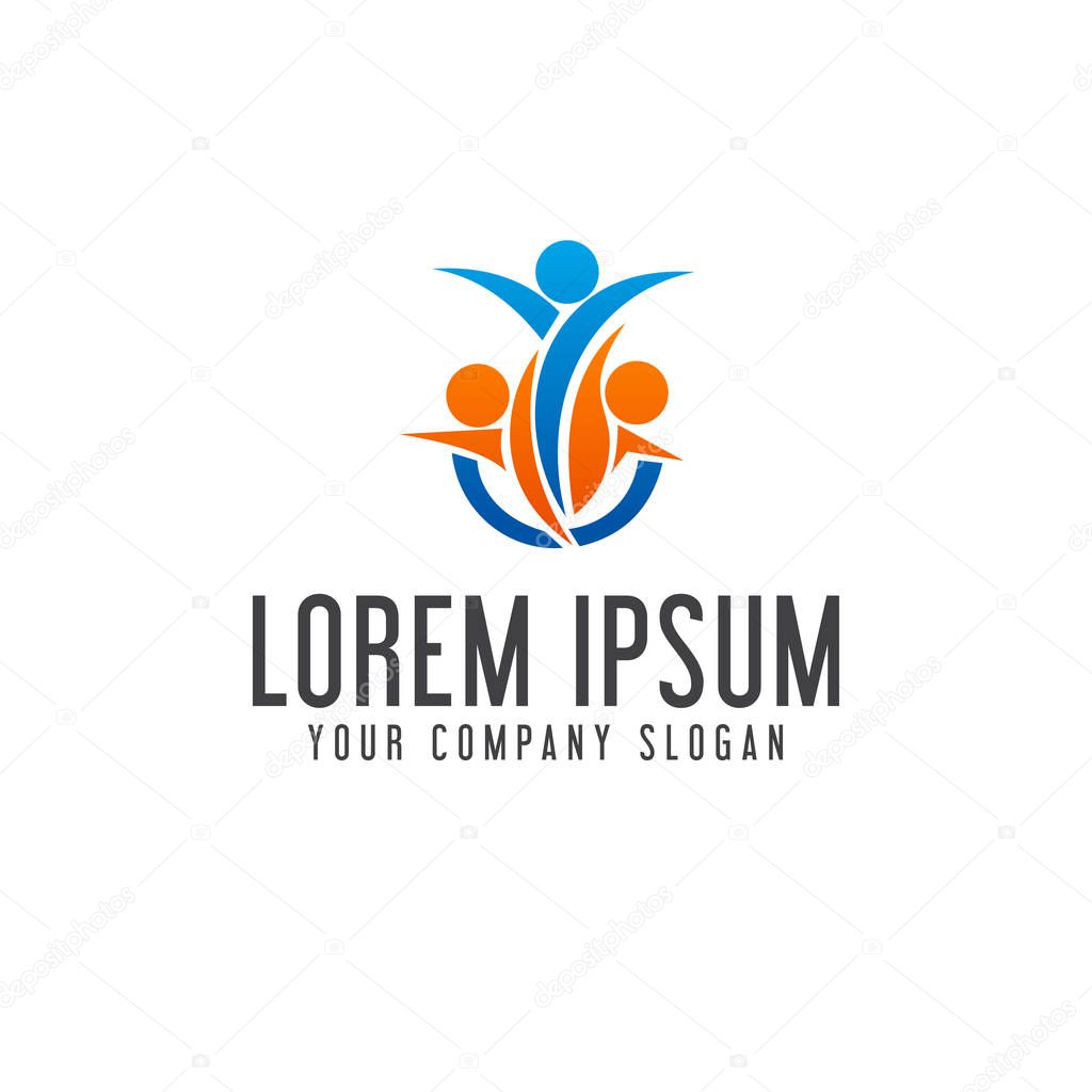 People Business and Consulting logo. teamwork communication group logo design concept template. fully editable vector