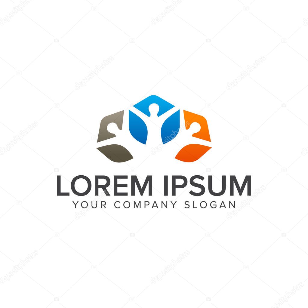People Business and Consulting logo. teamwork communication group logo design concept template . fully editable vector
