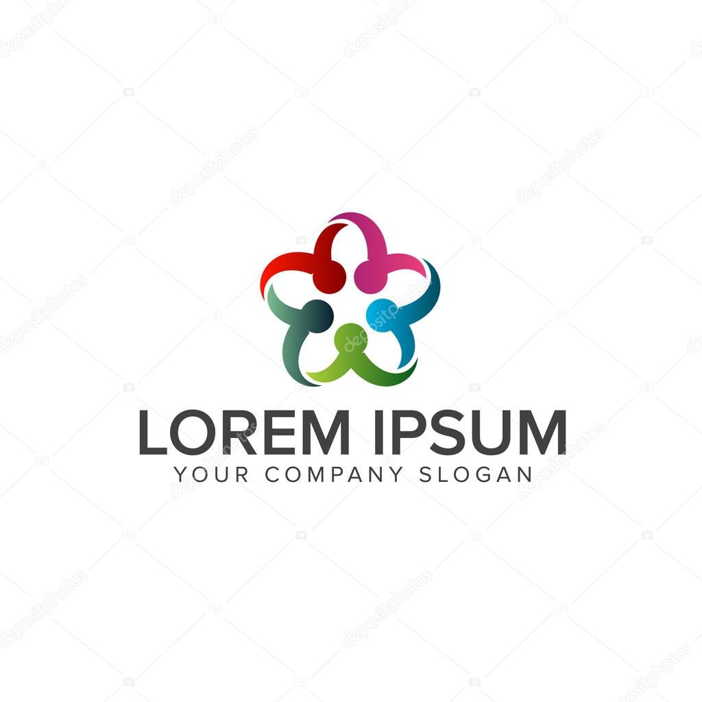 People Business and Consulting logo. teamwork communication group logo design concept template. fully editable vector