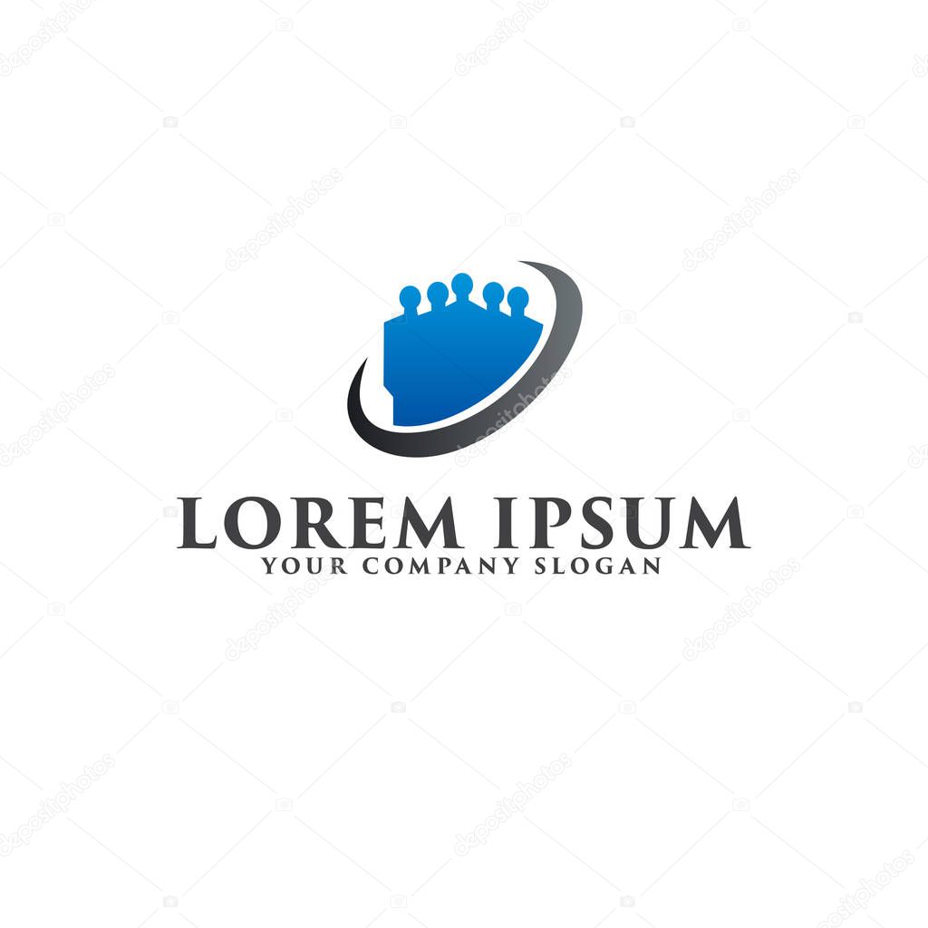 People Business and Consulting logo. teamwork communication group logo design concept template. fully editable vector