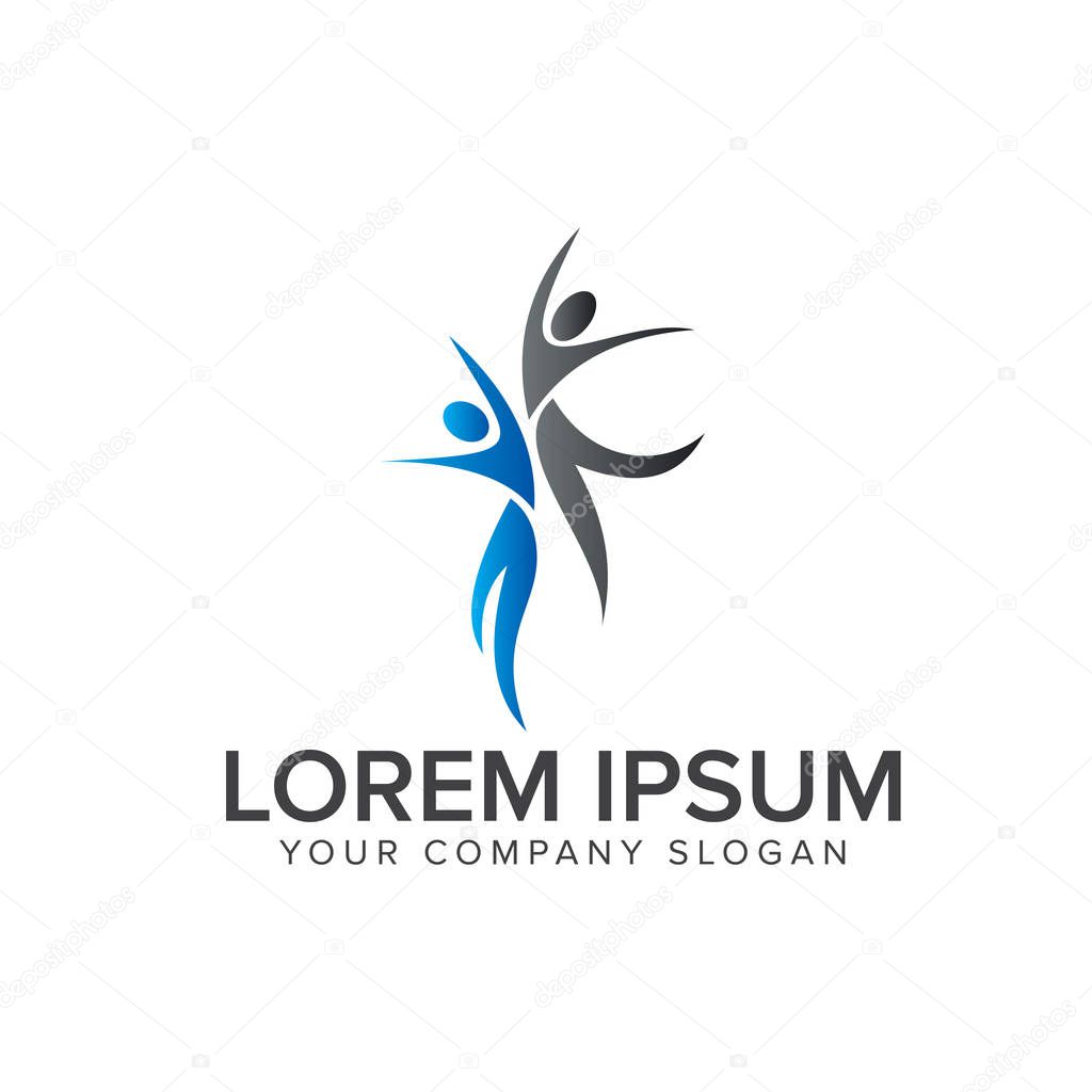 jump people Logos. Business and Consulting logo design concept  logo