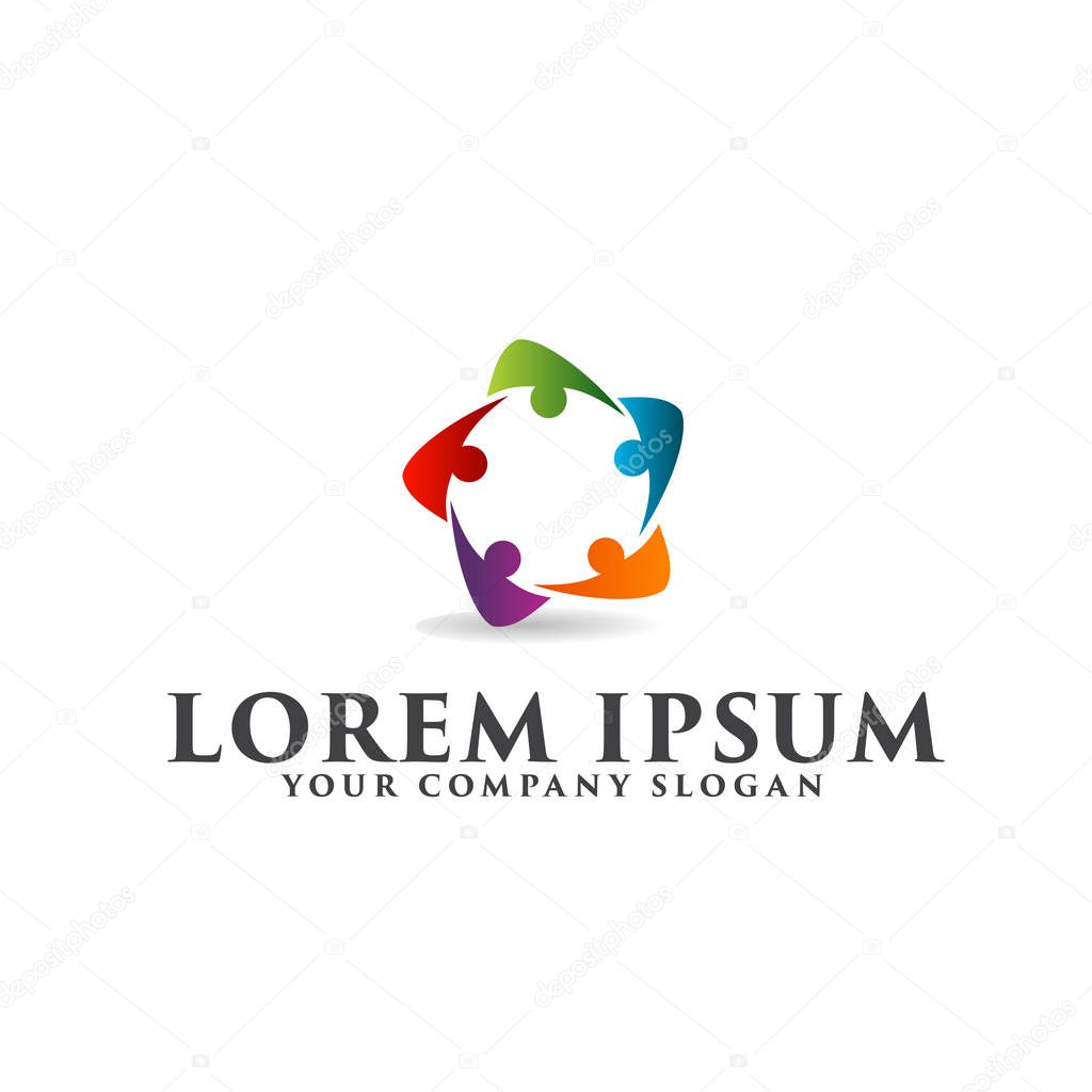 People Business and Consulting logo. teamwork communication group logo design concept template . fully editable vector