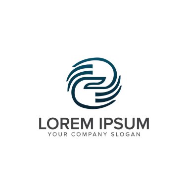 Çift el logo tasarım kavramı şablonu